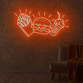 Burger + Fries + Milkshake Neon Sign - Neon87