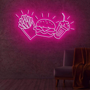 Burger + Fries + Milkshake Neon Sign - Neon87
