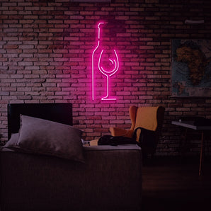 Champagne Bottle Neon Sign